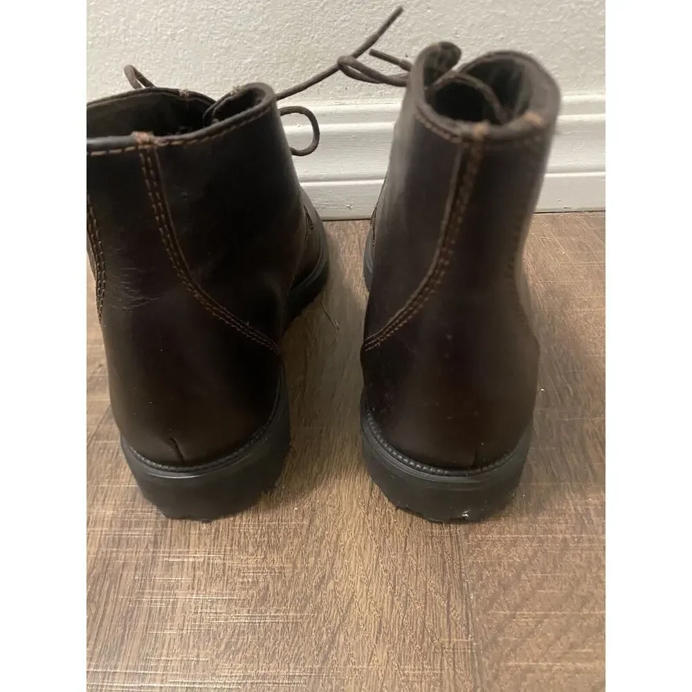 LL Bean Brown Leather Boots‎ Size 7.5 M Lace Up Chukka Men's New